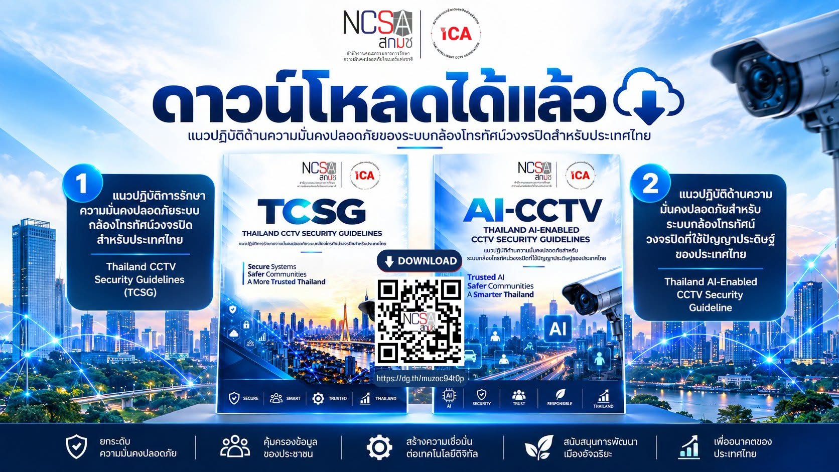 สมาคมระบบกล้องวงจรปิดอัจฉริยะไทย (iCA) ร่วมกับสำนักงานคณะกรรมการการรักษาความมั่นคงปลอดภัยไซเบอร์แห่งชาติ (สกมช.) เผยแพร่แนวปฏิบัติด้านความมั่นคงปลอดภัยสำหรับระบบกล้องโทรทัศน์วงจรปิด (CCTV) ของประเทศไทย